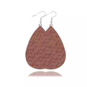 Faux Leather Lightweight Leaf Earrings